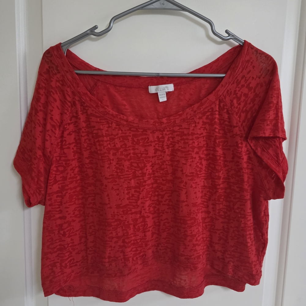 dELiA*s Vintage Women's Burnout Crop Top